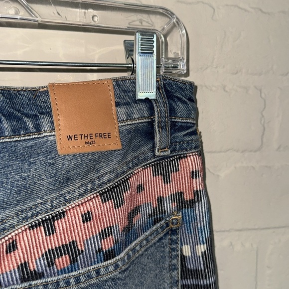 Free People jeans Rocky Mountain  denim 27 straight leg western button fly boho - Picture 8 of 10